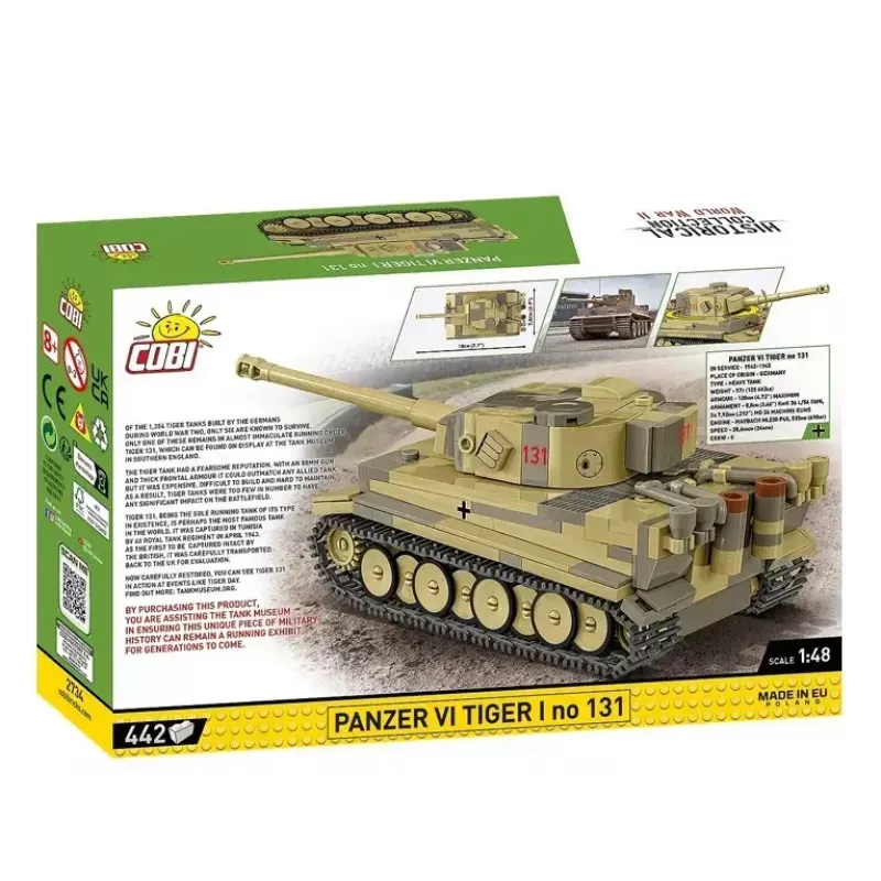 Ehituskomplekt Cobi Panzer VI Tiger I 442 osa mudel COIB-2734