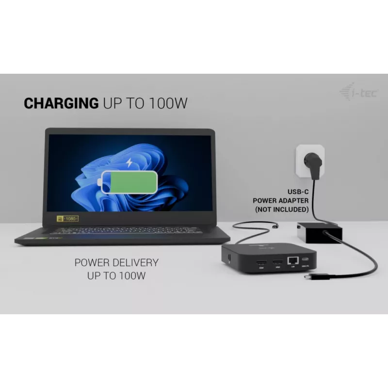 Dokkimisjaam ITEC USB-C Dual HDMI C31DUALHDMIDOCKPD — Dual 4K 60Hz, 100W voolutarve