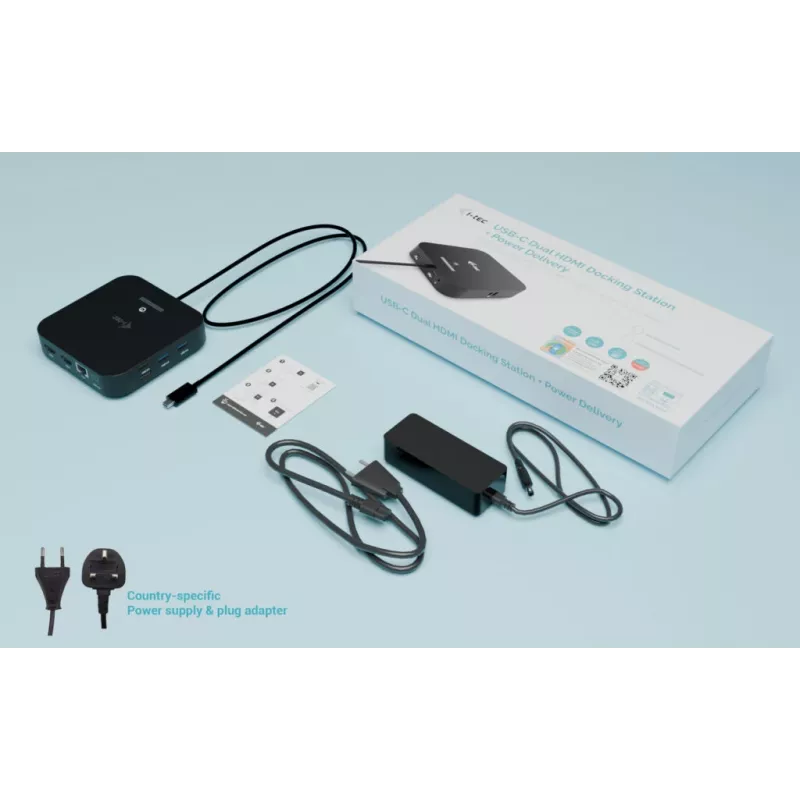 USB-C kahe HDMI adapter ITEC C31DUALHDMIDPD100 — kaks HDMI 4K@60Hz, USB-C toiteedastus 100 W