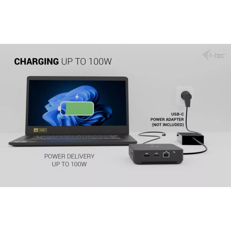 USB-C DisplayPort to Dual HDMI Adapter ITEC C31TRIPLEVIDEODPPRO 4K 60Hz, 100W Power Delivery