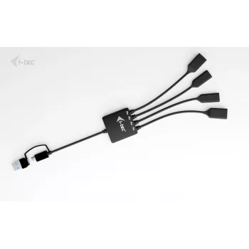 i-tec USB-C/USB-A kaabliga USB-jaotur, 4 porti (2x USB-C, 2x USB-A)
