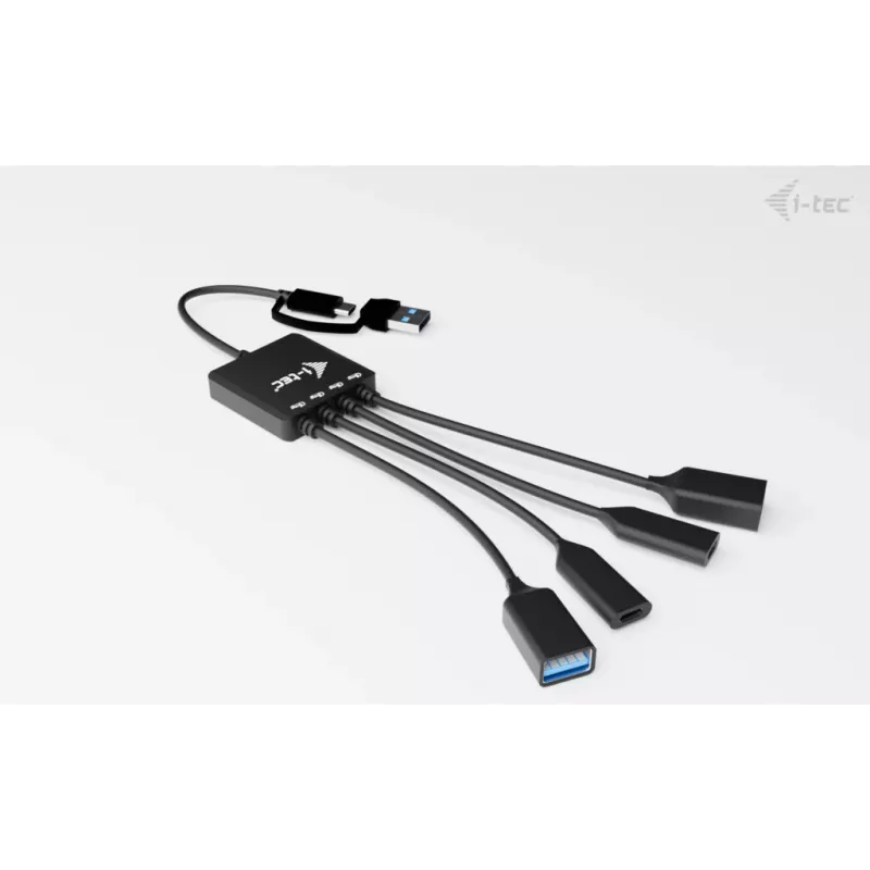i-tec USB-C/USB-A kaabliga USB-jaotur, 4 porti (2x USB-C, 2x USB-A)