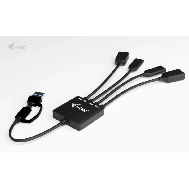 i-tec USB-C/USB-A kaabliga USB-jaotur, 4 porti (2x USB-C, 2x USB-A)
