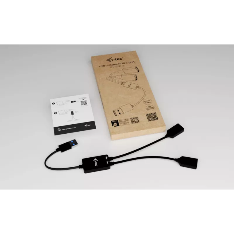 USB-A jaotur ITEC U3CBLHUB2A — 2 porti, USB 3.0 kuni 5 Gbit/s