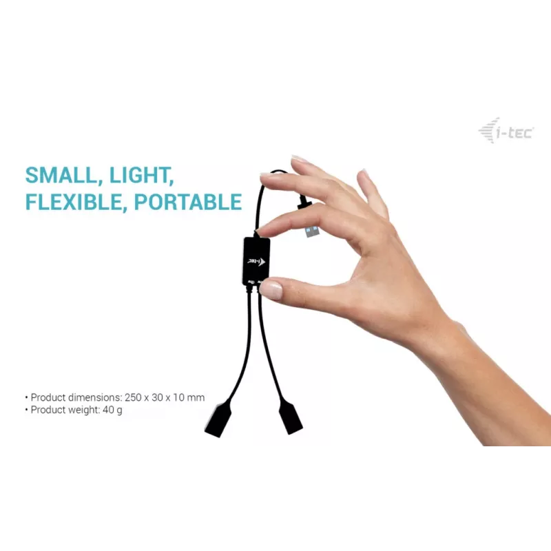 USB-A jaotur ITEC U3CBLHUB2A — 2 porti, USB 3.0 kuni 5 Gbit/s