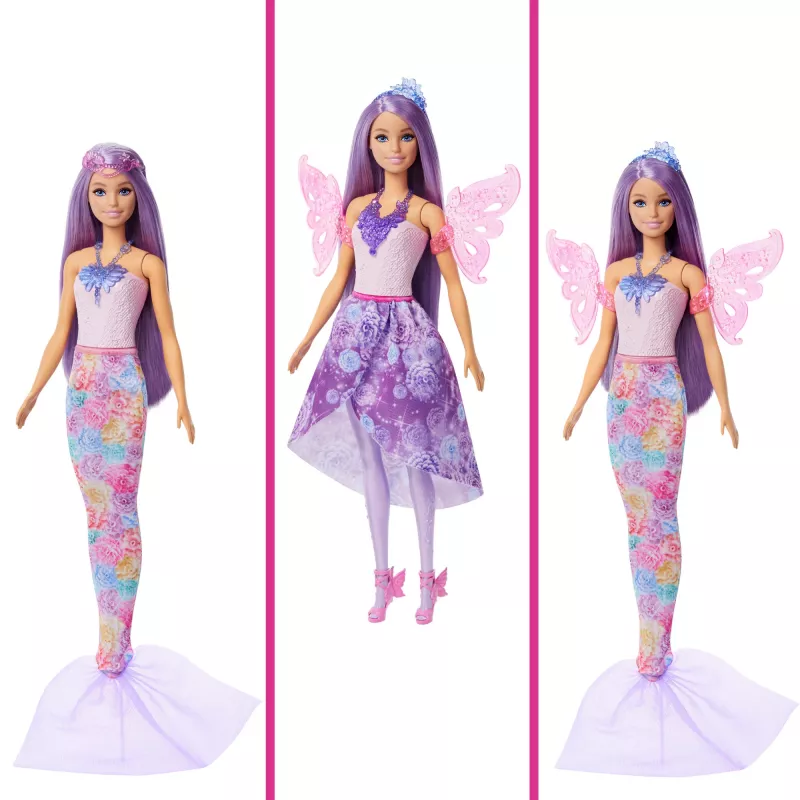 Barbie nukk Fantasy Fashion Pack with Accessories Including Mermaid Tail, Fairy Wings, & Necklaces