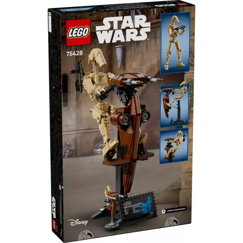 LEGO ehituskomplekt Star Wars Battle Droid koos STAP-iga 75428 — 1088 tükki, 1 minifiguur, väljapaneku mõõtmed 140×380×300 mm