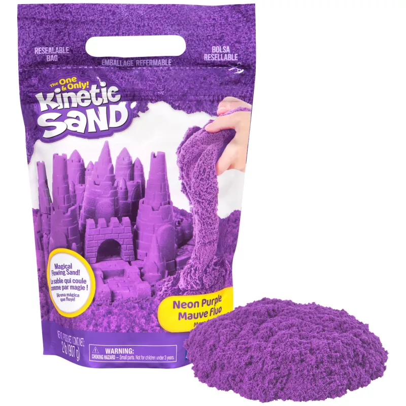 Kinetic Sand, 2 naela lillat mänguliiva, voolitavad sensoorsed mänguasjad lastele, korduvalt suletav kott (pakend võib erineda), alates 3. eluaastast