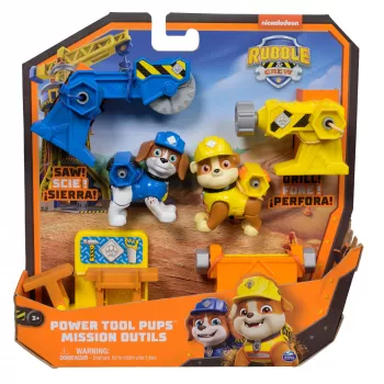 Figuurikomplekt Usorteret Rubble & Wheeler Power Tool Pups 2 tööriista ja 2 ehitusmänguasjaga, alates 3. eluaastast