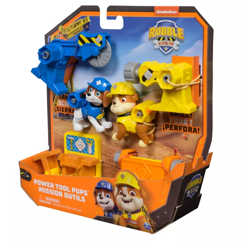 Figuurikomplekt Usorteret Rubble & Wheeler Power Tool Pups 2 tööriista ja 2 ehitusmänguasjaga, alates 3. eluaastast