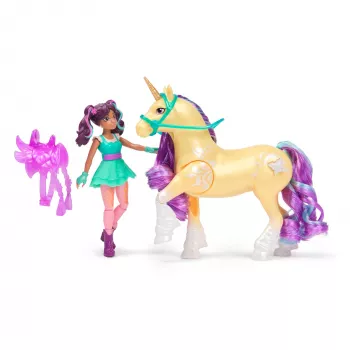 Unicorn Academy, Ava ja taimevõlu leht valgusefektiga, 2 ratsutamistarvikut, nukud ja ükssarviku mänguasjad tüdrukutele alates 4. eluaastast