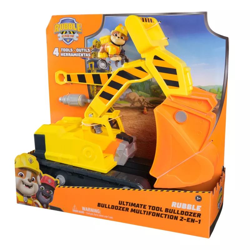 Rubble & Crew Rubble'i Ultimate Tööriista Buldooser, Mänguauto koos tegelaskujuga, PAW Patroli laste mänguasjad poistele ja tüdrukutele alates 3. eluaastast