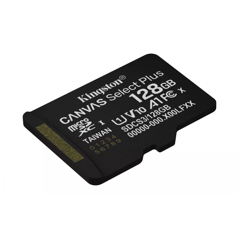 Kingston Technology 128GB micSDXC Canvas Select Plus Gen3 150R A1 üksikpakend w/o ADP