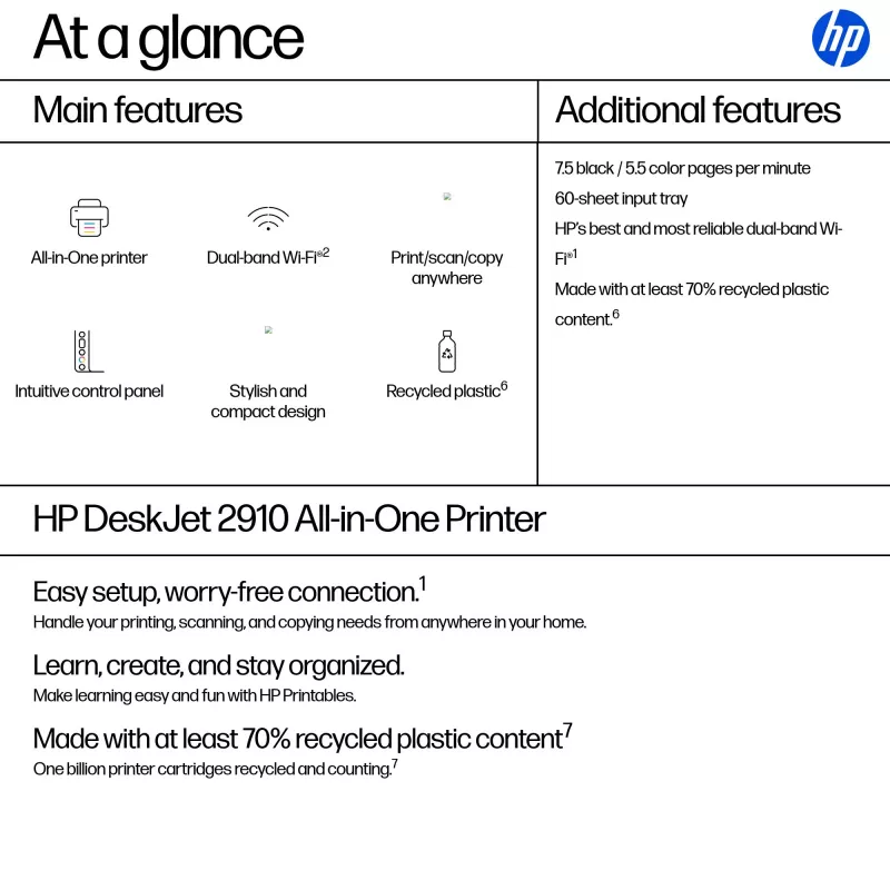 HP DeskJet 2910 juhtmevaba mitmeotstarbeline värviprinter, termoinkjet, 4800x1200 DPI