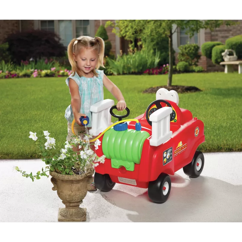 Little Tikes Spray & Rescue Fire Truck, 1,5 a, 4 ratast, Plast, Must, Punane, Valge