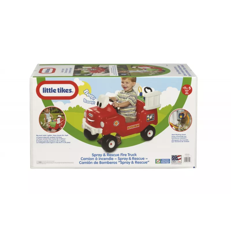 Little Tikes Spray & Rescue Fire Truck, 1,5 a, 4 ratast, Plast, Must, Punane, Valge