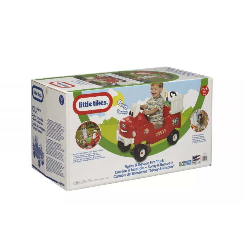 Little Tikes Spray & Rescue Fire Truck, 1,5 a, 4 ratast, Plast, Must, Punane, Valge