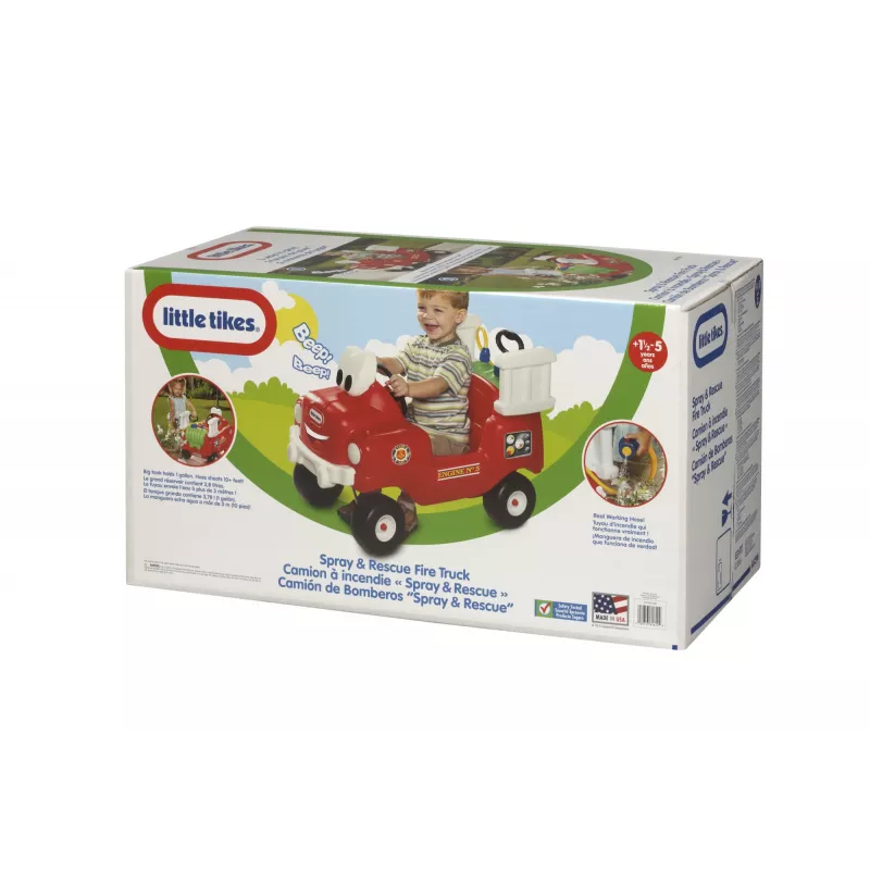 Little Tikes Spray & Rescue Fire Truck, 1,5 a, 4 ratast, Plast, Must, Punane, Valge