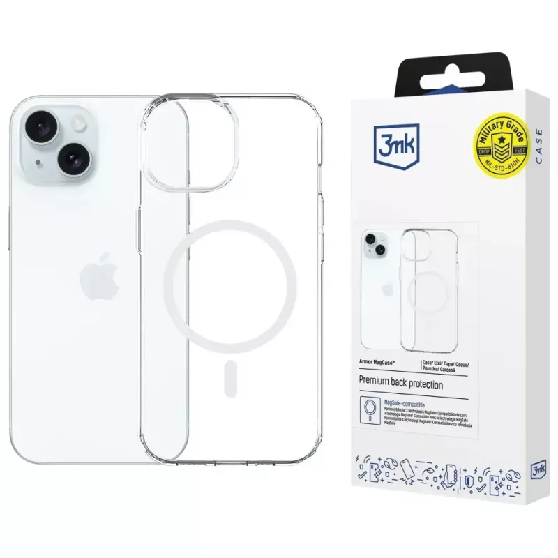 Kaitseümbris 3MK Armor MagCase Apple iPhone 15-le — vastupidav disain, magnetiline ühilduvus