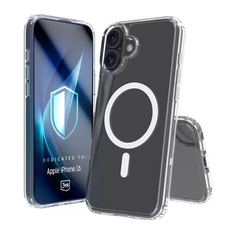 3MK Armor MagCase mobiiltelefoni ümbris katteks iPhone 16, 6,1 tolli (15,5 cm), läbipaistev, PC+TPU
