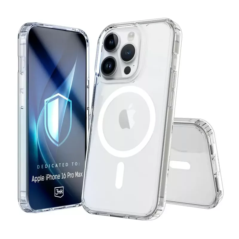 Telefonikott 3MK Armor MagCase Cover iPhone 16 Pro Max jaoks, sobib 17,5 cm (6,9 tolli), läbipaistev, PC+TPU