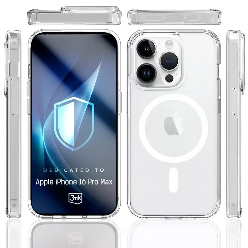 Telefonikott 3MK Armor MagCase Cover iPhone 16 Pro Max jaoks, sobib 17,5 cm (6,9 tolli), läbipaistev, PC+TPU