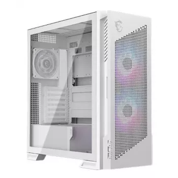 PC korpus MSI MPG VELOX 300R AIRFLOW PZ Midi Tower valge — ATX/EATX/MicroATX/Mini-ITX, 1×3,5 tolli, 4×2,5 tolli, 2×USB 3.2 Gen1, külgaken
