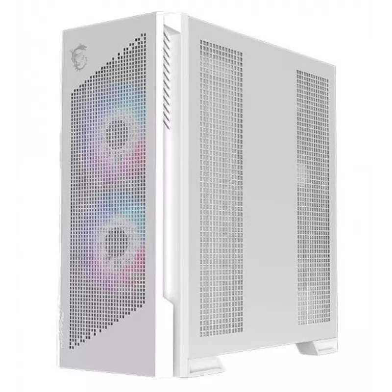 PC korpus MSI MPG VELOX 300R AIRFLOW PZ Midi Tower valge — ATX/EATX/MicroATX/Mini-ITX, 1×3,5 tolli, 4×2,5 tolli, 2×USB 3.2 Gen1, külgaken
