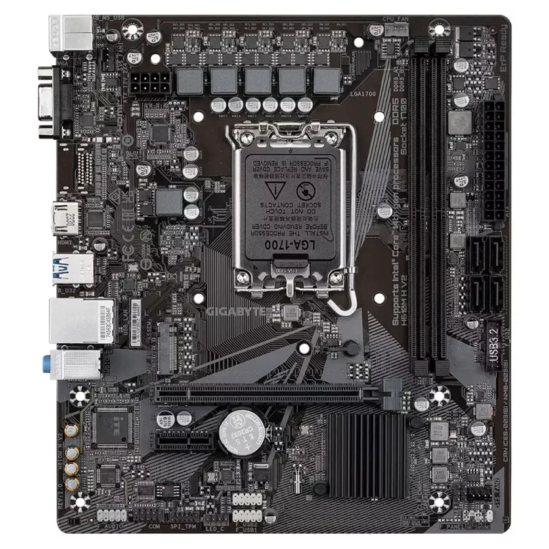 Emaplaat GIGABYTE H610M H V2, Intel H610, LGA 1700, Micro ATX