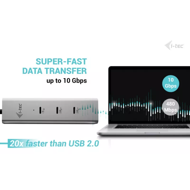 i-tec Metal USB-C laadimisjaotur 5 pordiga koos USB-C video 8K + toiteedastus 85 W