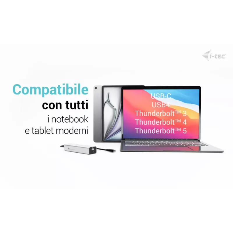i-tec Metal USB-C laadimisjaotur 5 pordiga koos USB-C video 8K + toiteedastus 85 W