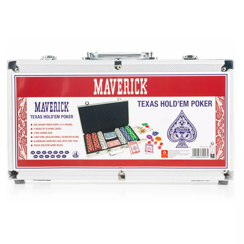 Pokkerikomplekt Cartamundi Maverick — plastikist žetoonid 11,5 g, kohver 385×240×65 mm