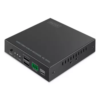DIGITUS HDMI fiibervastuvõtja - komplektile DS-55348 4K/60Hz 40 km/300m IP 1G Must