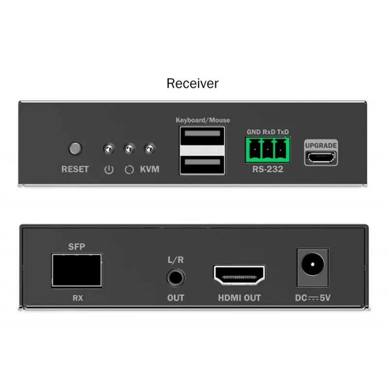 DIGITUS HDMI fiibervastuvõtja - komplektile DS-55348 4K/60Hz 40 km/300m IP 1G Must