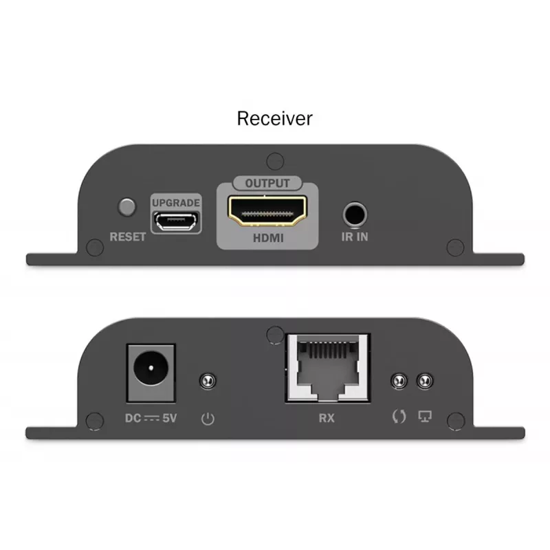 DIGITUS HDMI IP pikenduskomplekt - 4K/60Hz 120/200 m, Ühelt-mitmele, CAT, Must