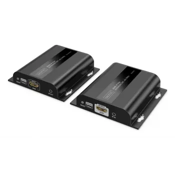 DIGITUS HDMI-üle-IP pikenduskomplekt – 4K/60 Hz 120/200 m, PoE, üks-mitmele, CAT, must