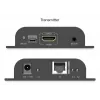 DIGITUS HDMI-üle-IP pikenduskomplekt – 4K/60 Hz 120/200 m, PoE, üks-mitmele, CAT, must