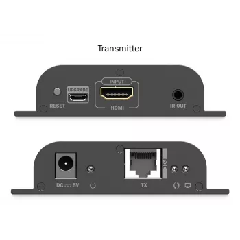 DIGITUS HDMI-üle-IP pikenduskomplekt – 4K/60 Hz 120/200 m, PoE, üks-mitmele, CAT, must