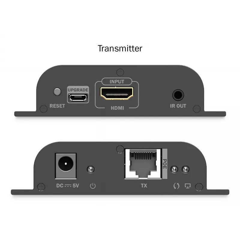 DIGITUS HDMI-üle-IP pikenduskomplekt – 4K/60 Hz 120/200 m, PoE, üks-mitmele, CAT, must