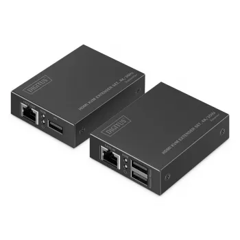 DIGITUS HDMI KVM-i pikenduskomplekt - 4K/30Hz 40/70m PoC CAT Must