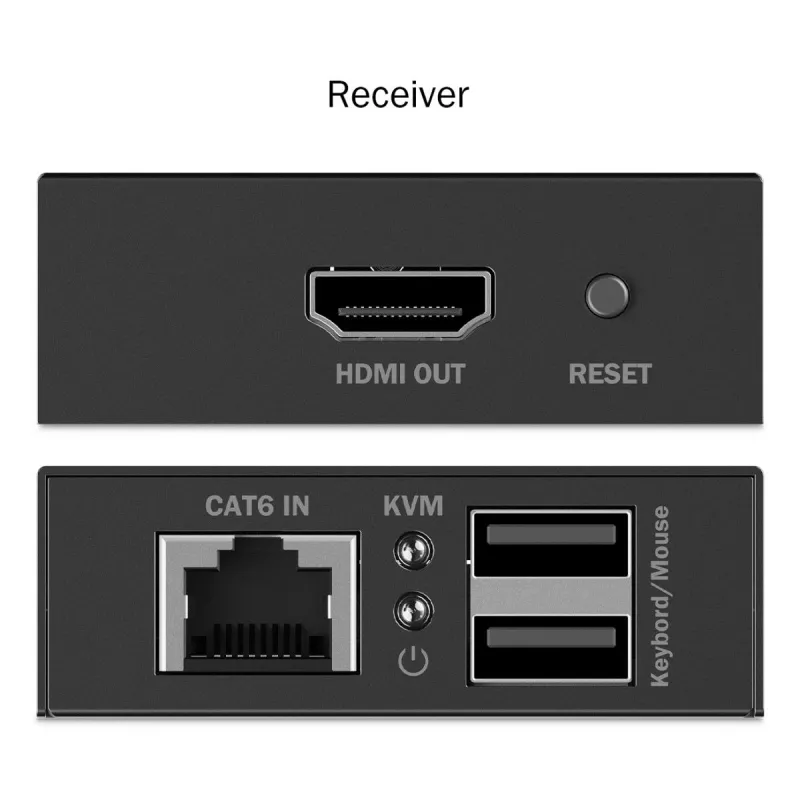 DIGITUS HDMI KVM-i pikenduskomplekt - 4K/30Hz 40/70m PoC CAT Must