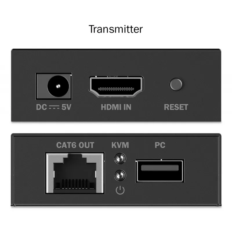 DIGITUS HDMI KVM-i pikenduskomplekt - 4K/30Hz 40/70m PoC CAT Must