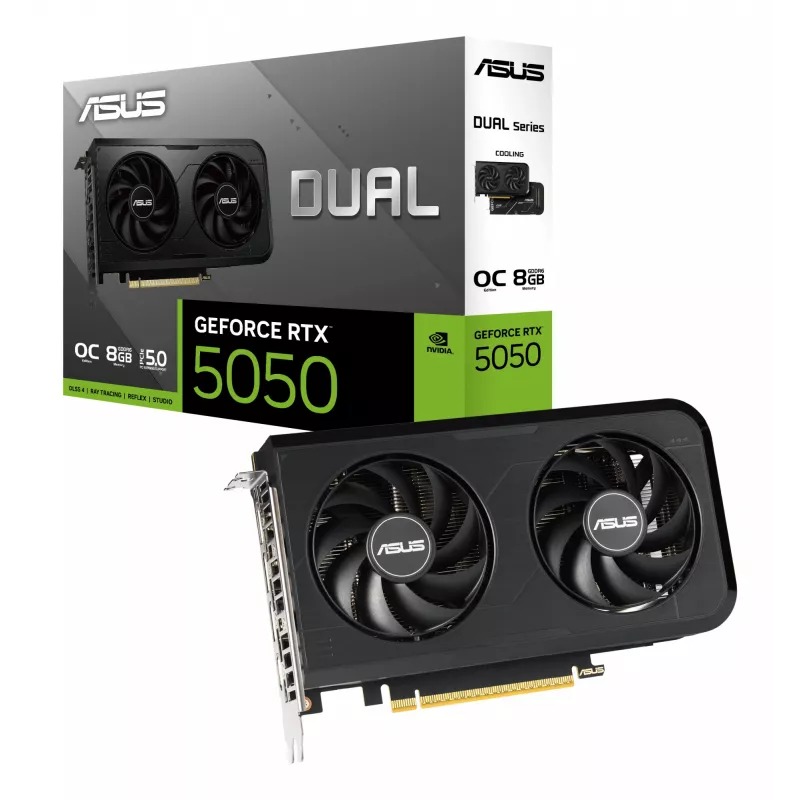 Graafikakaart ASUS GeForce RTX 5050, 8 GB GDDR6, PCIe 5.0, 2560 CUDA-tuuma, 128-bit mälusiin