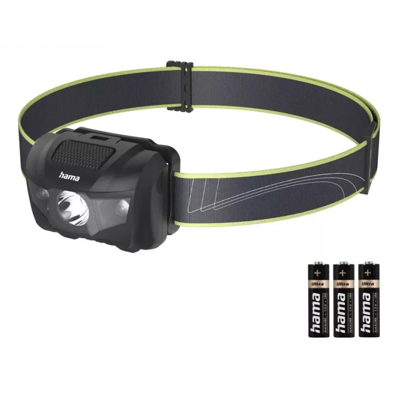 Hama HL200 Must, Blue, kollane Pealamp LED