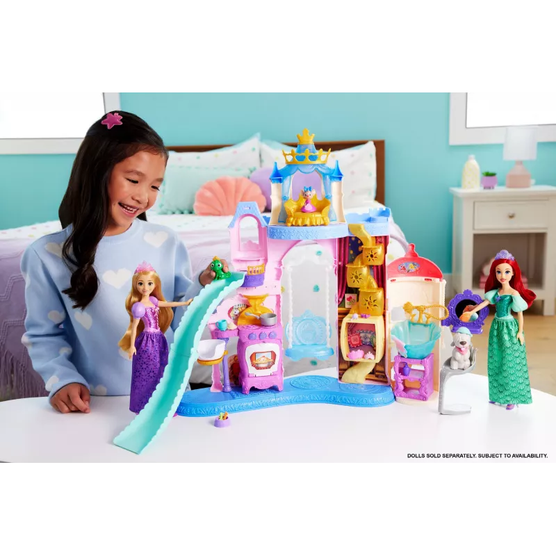Disney Princess Pet Palace mängukomplekt 7 mängualaga, 3 loomasõbra ja 20+ mööbli ja aksessuaariga