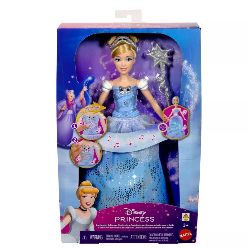 Disney Princess Enchanted Ballgown Cinderella Fashion nukk with Lights & Sounds, Inspired by Movie