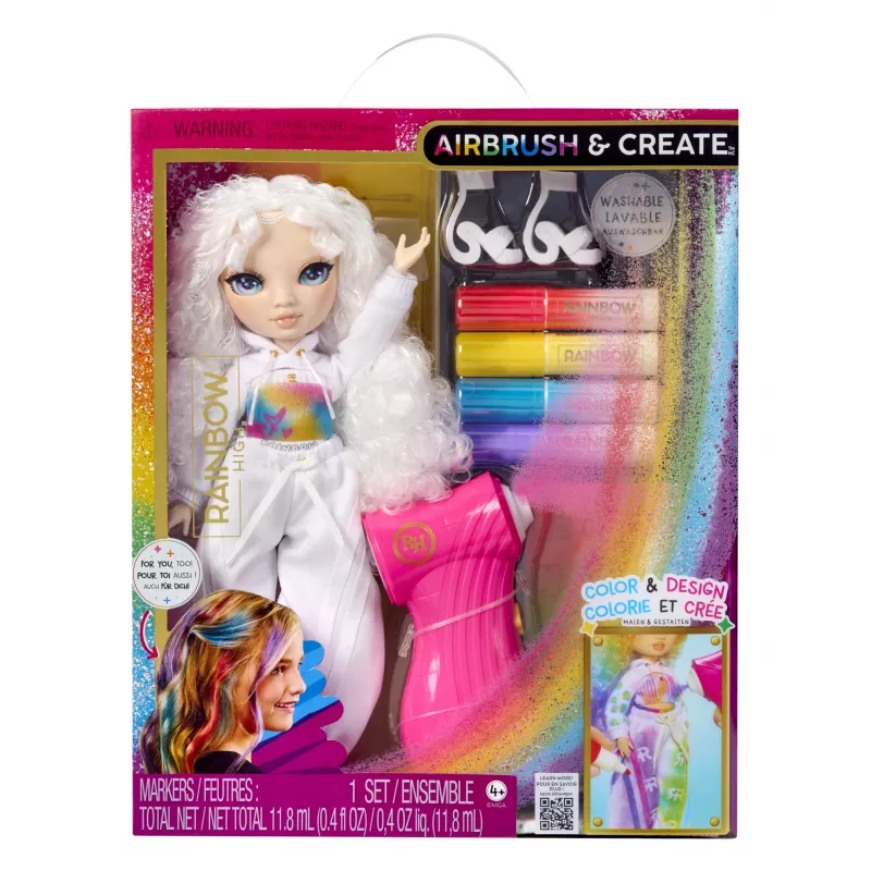 Rainbow High Air Brush & Create Fashion Dolls -roheline Eyes, moenukk, naissoost, 4 a, poiss/tüdruk, 280 mm, mitmevärviline