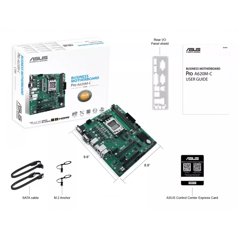 Emaplaat ASUS PRO A620M-C-CSM AMD A620 Socket AM5 micro ATX