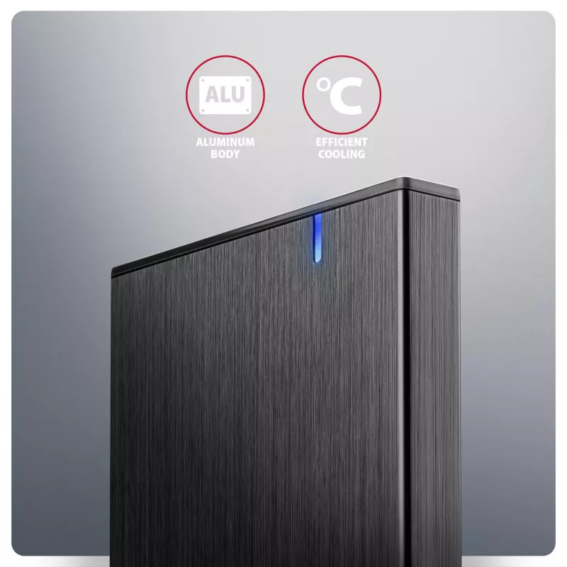 AXAGON EE25-XA6C kompaktne alumiiniumist USB-C 5Gbps – SATA 6G väline karp 2,5-tollisele SSD-le/HDD-le