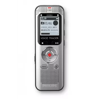 Diktofon Philips Voice Tracer DVT2015 sisemälu välkmälukaart hõbedane 2370 h salvestusaeg